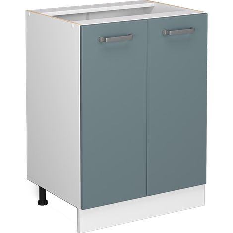 stehender Küchenschrank R-Line, Blau-Grau, 60 cm ohne Arbeitsplatte, Vicco