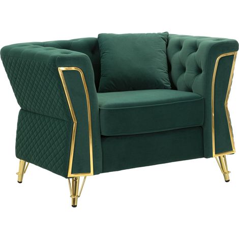 EMY GRÜNER SESSEL MIT KISSEN CM 104X83X76 (1/5)