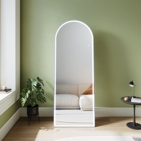 SONNI Arch Standspiegel mit Memory-Funktion, 3 Lichtfarben Modi, Wandhängend oder Vertikal Spiegel, Intelligenter Touch Schalter, 1600 x 600 x 25 mm (1/5)