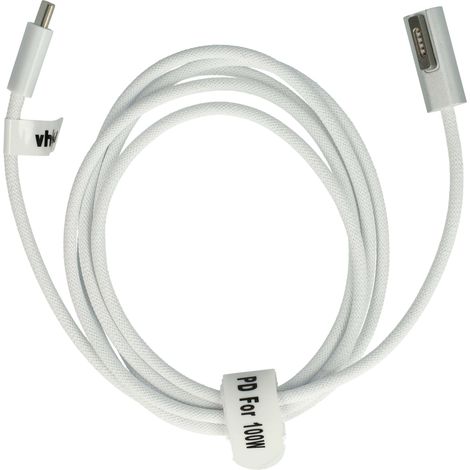 vhbw Adapterkabel USB Typ C auf MagSafe 2 kompatibel mit Apple MacBook Air 13" (2012 - 2017) Notebook, Laptop - 170 cm, 100 W, Nylongewebe (1/5)