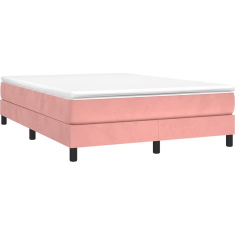 Estructura de cama con somier terciopelo rosa 140x200 cm vidaXL
