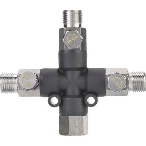 accessoires de montage de pistolet de pulvérisation à trois voies en métal 1/8 pouces pour adaptateur de compresseur d'airConnecteur d'aérographe réglable Other Art Supplies (1/5)