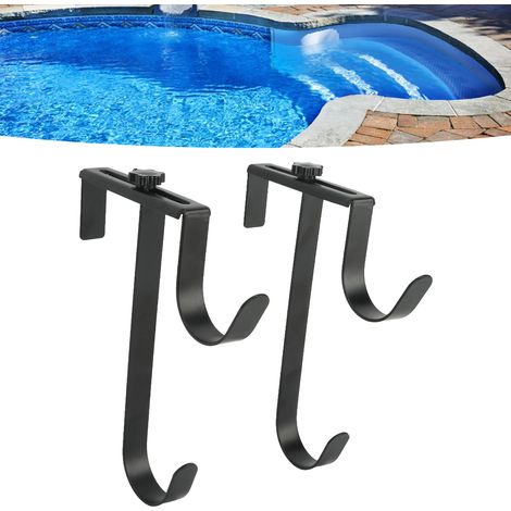Porte-hamac métallique ajustable 2Pcs pour poteaux de piscine - Housse, skimmer, nettoyeur (1/5)