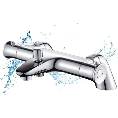 ZOLGINAH Mitigeur Thermostatique Baignoire Solepearl Robinet Thermostatique Bain Douche avec Bouton Sécurisé à 38°C, Thermostatique de Baignoire (1/5)