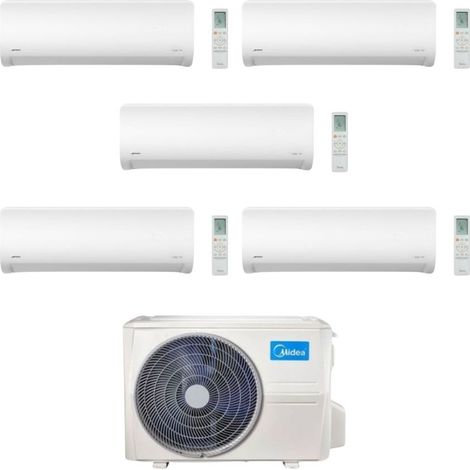 Midea Climatizzatore Penta Split serie Xtreme Pro Green 9+9+9+9+9 con M5OE-42HFN8-Q Inverter R 32 Wi-Fi Classe A++