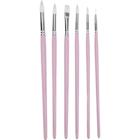 6 Pinceaux Aquarelle Multifonctionnels Nettoyage Facile Matériau Premium Durable Set Pinceaux Couleur Hibiscus (1/5)