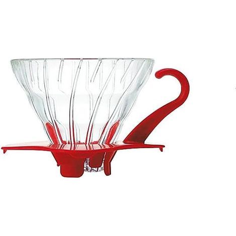 Red Glass Coffee Dripper, Size 01, Conical Shape, For Kitchen (1/5)