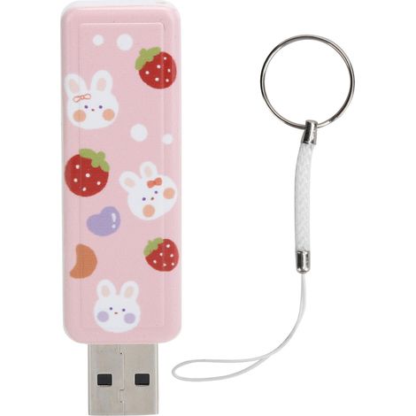 Clé USB 2.0 32GB Design Lapin Fraise pour Voiture et Ordinateur