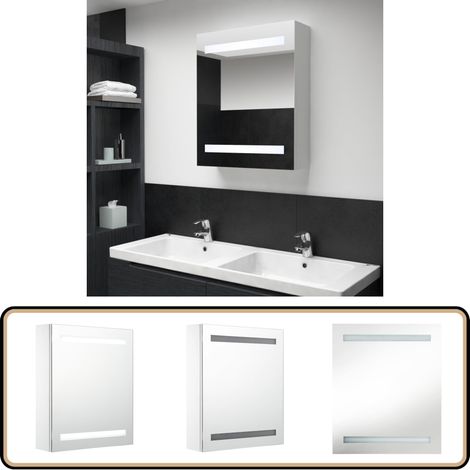 LED-Spiegelschrank 50x13,5x60 cm - LED-Spiegelschrank - Badezimmerspiegel - Kosmetikspiegel - Aufbewahrungsschrank - Badespiegel