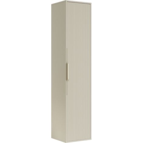 Badplaats – Colonne de salle de bain 170 cm – Finition cashmere – 6 compartiments de rangement – Aggloméré et MDF de haute qualité