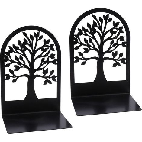 2 Pièces Serre-Livres, Serre-Livres Pour Contenir Des Livres, Serre-Livres Décoratifs, Porte-Livres Pour La Maison, L'École Ou Le Bureau, Serre-Livres En Métal Lourd. Serre-Livres Pour Étagères Noir (1/5)