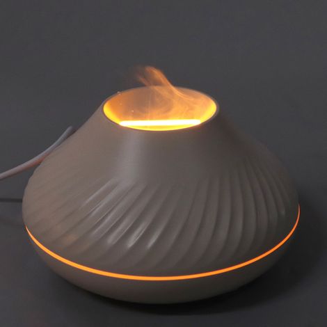 Diffuseur d'arôme à flamme 130ml USB antidérapant coloré arrêt automatique humidificateur de bureau pour maison café bureau blanc (1/5)