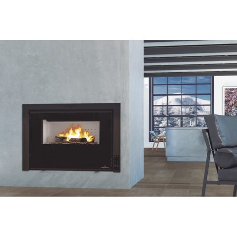 Insert Mixte Bois/Granulés 11kW noir - Avec (1/3)