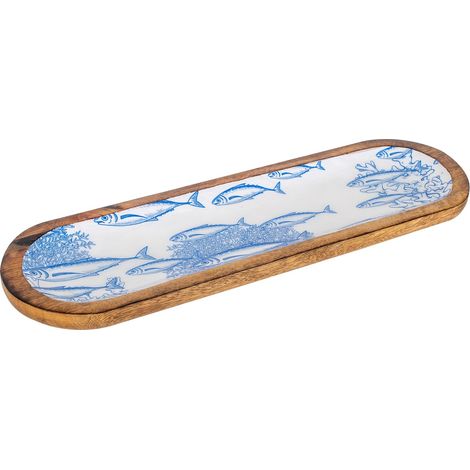 Signes Grimalt Tray Boîtes et plateaux à poisson Plateau de Décoration Ovale Bleu - 2x46x14cm