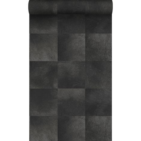 papier peint motif en peau d'animal gris charbon de bois - Origin Wallcoverings (1/5)