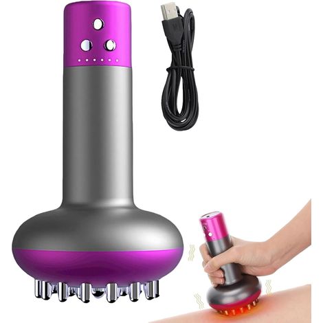 Masajeador corporal eléctrico – Herramienta anticelulítica con calor, cepillo de masaje ajustable con 9 configuraciones Para reafirmar la piel, aliviar la grasa abdominal, abdominal, de piernas, braz (1/5)