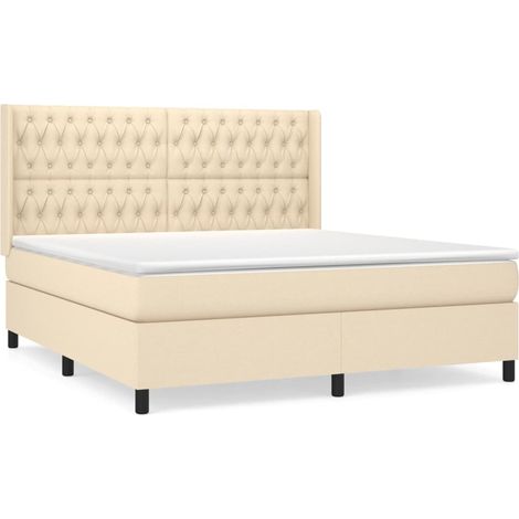 Maison Exclusive - Boxspringbett mit Matratze Creme 180x200 cm St