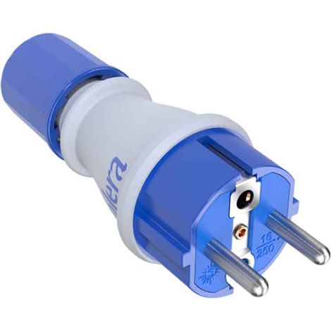 2P+E-Stecker, 16 A, 250 V, mit ø4,8-mm-Spikes, thermoplastisches Elastomermaterial, weiß, 706TKB Solera (1/2)