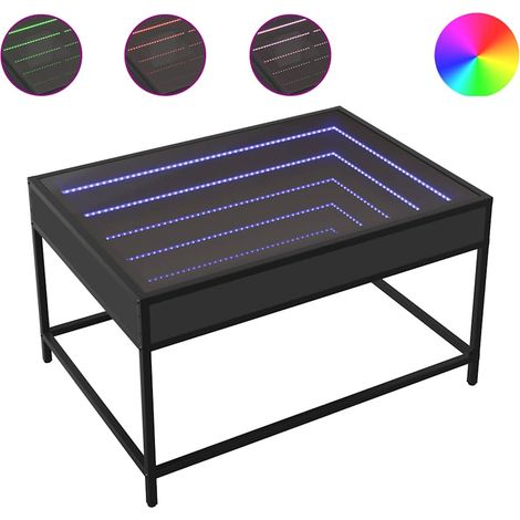 Maison Exclusive - Couchtisch mit Infinity-LED Schwarz 70x50x41 c