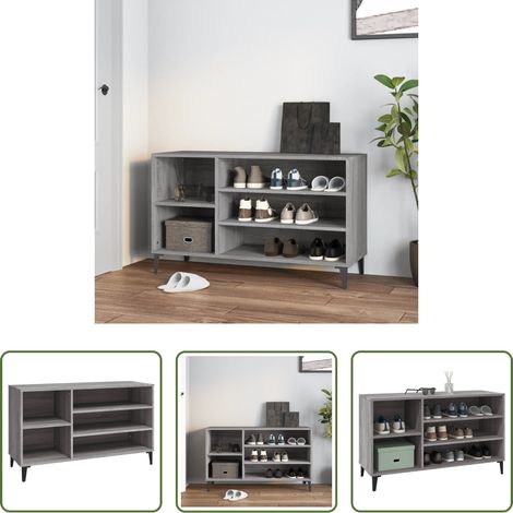 Schuhablage - Schuhregal Grau Sonoma 102x36x60 cm Holzwerkstoff (1/5)