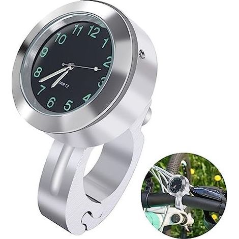 Horloge de moto, blanche, diamètre 22-25 mm, étanche, lumineuse, pour guidon, pour motos et véhicules électriques (1/3)