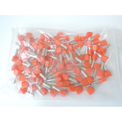 Embout de câblage isolé orange pour 2 fils souples 4mm² double (sachet de 100) dénudage 12mm H4.0-22T ZH OR Weidmuller