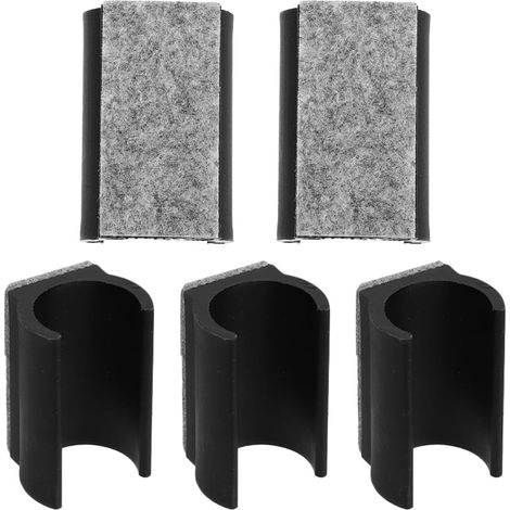 Lot de 5 Patins en Feutre Noirs 22 Mm de U pour Pieds de Chaise, Protections Antidérapantes et Résistantes à l'usure, Coussinets Réutilisables Adaptés aux Planchers de Bois Franc (1/5)