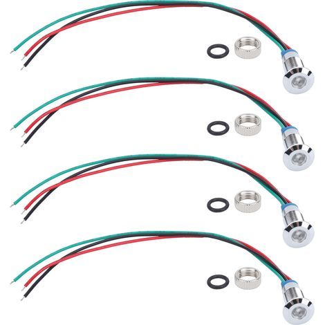 Sätze LED-Signalleuchten, gemeinsame Anode, wasserdichtes Metall, 2 Farben, 8 mm, 1224 V (rot grün) (1/5)