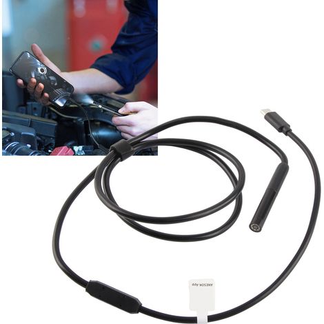 Endoscope industriel haute définition à lentille unique de 200 W pour canalisations, compatible avec les téléphones portables Apple, Android et Type-C, 1 mètre. (1/5)