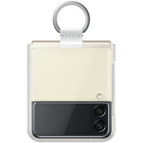 Custodia Silicone Cover con Anello Samsung EF-QF711CTEGWW per Galaxy Z Flip 3 2021 SM-F711 Trasparente (1/4)