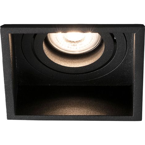 HYDE SQ Empotrable negro cuadrado orientable