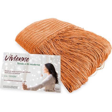 TENDA a FILI Vivienne per porta CM. 150X300 tinta unita ARANCIO (1/5)