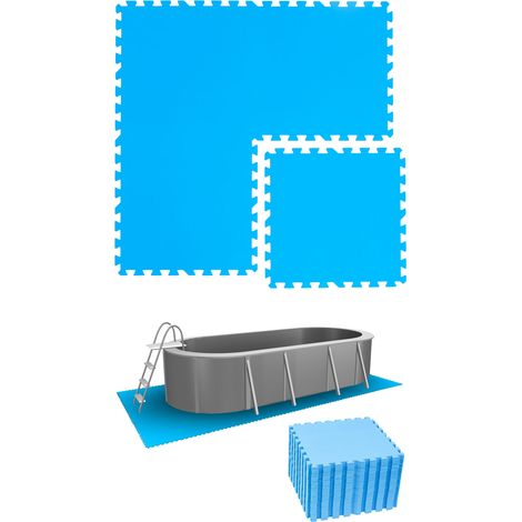 7,5 m² Stuoia di Sottofondo per Piscina - 32 Tappetini in EVA 50x50 per Esterni (1/5)