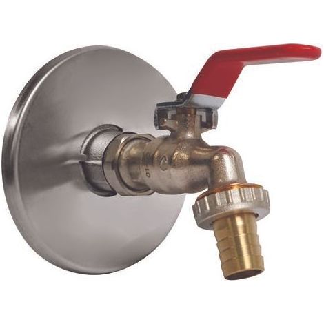 Somatherm For You – Robinet d'arrosage orientable à poignée plate 15/21-20/27 – Applique murale laiton chromé – Étanchéité avec joint torique EPDM – Installation rapide (1/2)