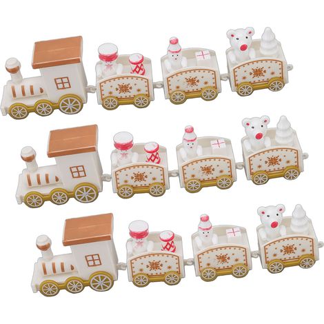 Kleines Eisenbahn-Weihnachtsornament-Set, Exquisites kleines Eisenbahn-Weihnachtsornament-Set, Weihnachtsdekorationszubehör, Weiß (1/5)