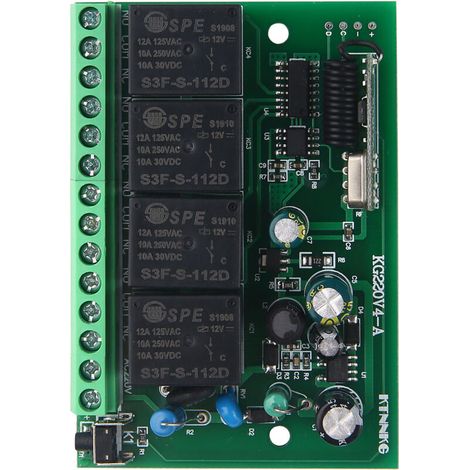 Aougo – Relais de télécommande de porte 433MHz – Kit émetteur-récepteur AC85-250V – Distance de contrôle jusqu'à 100m – Faible consommation d'énergie