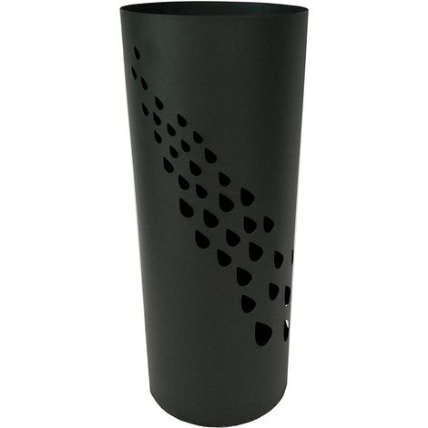 King Home RUND SCHWARZ DROPS Metall lackiert UMBRELLA STAND 18x46h cm (1/4)