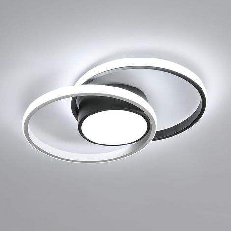 GOECO LED Ceiling Light, Bedroom Ceiling Light Fixture, 42W 4000lm, Round Modern Ceiling Lamp for Bedroom Living Room Kitchen, Dia 40cm (Round, Black) Cool White Light 6500K