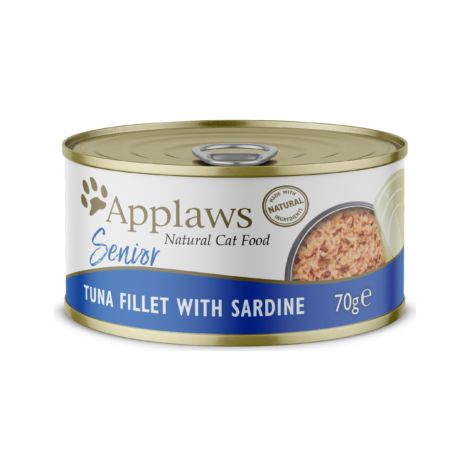 Applaws Premium Nourriture humide pour chat Senior Thon Sardine en gelée 70 g