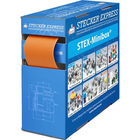 STEX24 Schrumpfschlauch 2:1, Minibox mit 1,9m, orange 32,0/16,0mm, 1 1/4 Zoll, WSB2 Schrumpftemperatur mind. 70°C, vollständig bei mind. 100°C - 1 Stück (1/2)