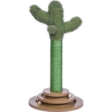 Cactus Arbre à Chat élégant/varié, Arbre d'escalade pour Chats, env. Ø 32 cm, Hauteur 60 cm, Vert (1/3)