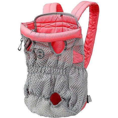 Sac de transport pour animaux de compagnie grande capacité (jusqu'à 10 kg), sac à dos confortable et ajustable (bleu) - L-rose (1/5)