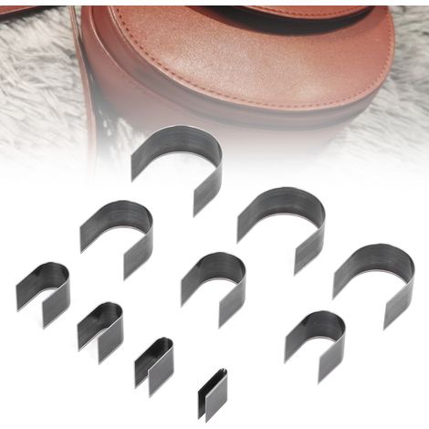 Set mit 10 Werkzeugen für die handwerkliche Lederherstellung: Schneidemesser, Kantenschärfer, Stanzform usw. (1/5)