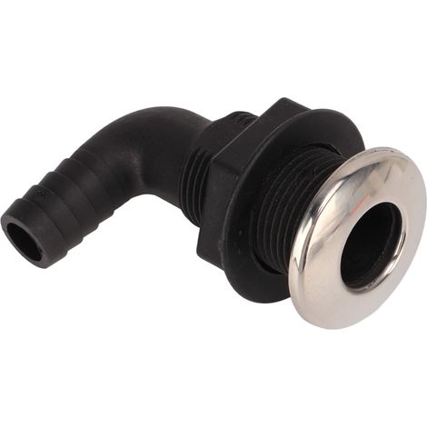 Coude de coque en nylon 3/4 po, raccord pour tuyau marine, accessoires bateau noir (1/5)