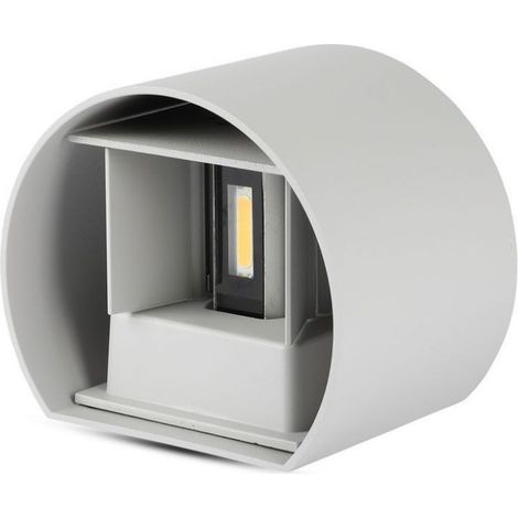 V-TAC LED-Halbkreis-Wandleuchte, Doppel-LED, 6 W, 110 lm/w, grau, satiniert, einstellbarer Strahl, warmweiß, 3000 K - sku 7083 (1/5)
