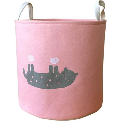 Panier à linge pliable, boîte de rangement pour chambre de fille, sac à linge, rangement pour vêtements et jouets - Rose (1/4)