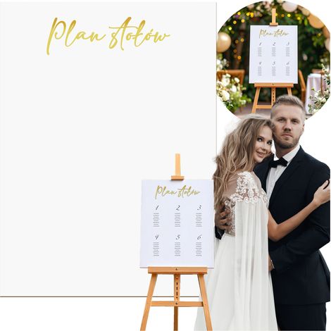 Plano de distribución de mesas para la boda Recepción de la boda Letras de plexiglás dorado (1/5)