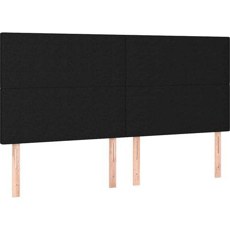 Maison Exclusive - Cabecero de cama de tela negro 160x5x118/128 c (1/5)