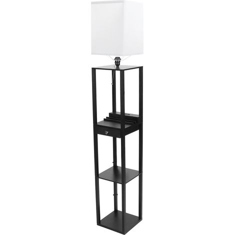 Lampadaire carré minimaliste moderne avec tiroir, vendu depuis un entrepôt à l'étranger, norme européenne. (1/5)