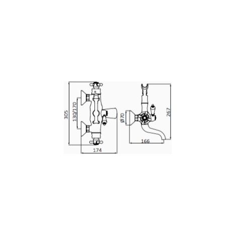 Thermostatique bain douche 1866 finition noir